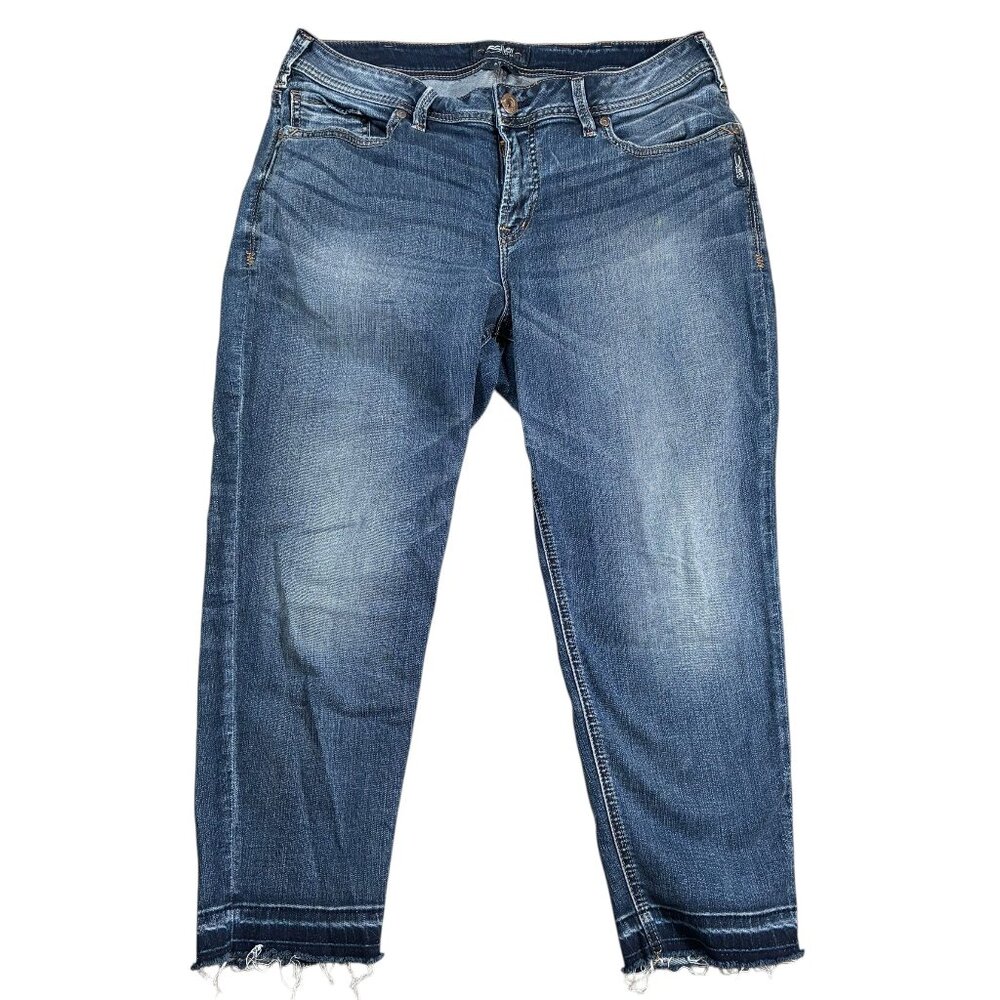 Silver Jeans Women's Dark Avery Skinny Crop Jeans 14/24